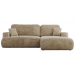 Narożnik - OVO L - strona prawa - beżowy, plusz