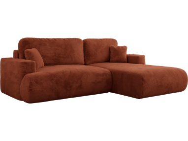 Narożnik - OVO L - strona prawa - pomarańczowy, plusz