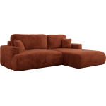 Narożnik - OVO L - strona prawa - pomarańczowy, plusz