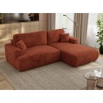 Narożnik - OVO L - strona prawa - pomarańczowy, plusz