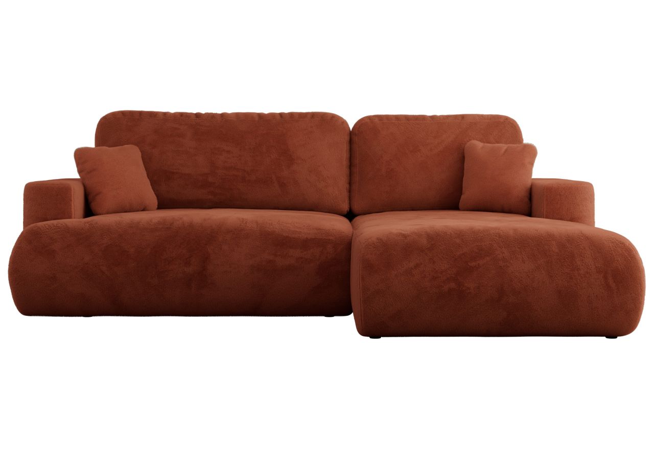 Narożnik - OVO L - strona prawa - pomarańczowy, plusz