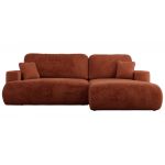 Narożnik - OVO L - strona prawa - pomarańczowy, plusz