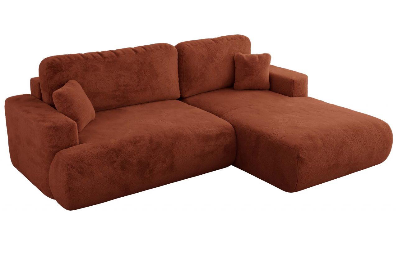 Narożnik - OVO L - strona prawa - pomarańczowy, plusz