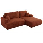 Narożnik - OVO L - strona prawa - pomarańczowy, plusz