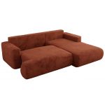 Narożnik - OVO L - strona prawa - pomarańczowy, plusz