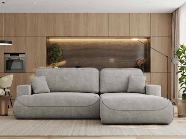 Narożnik - OVO L - strona prawa - jasnoszary, struktura