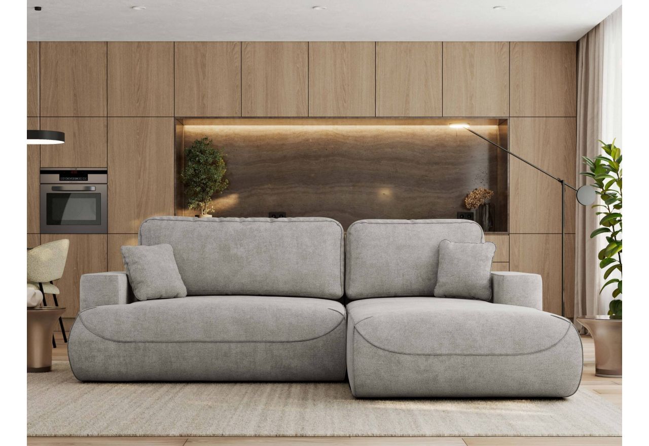 Narożnik - OVO L - strona prawa - jasnoszary, struktura