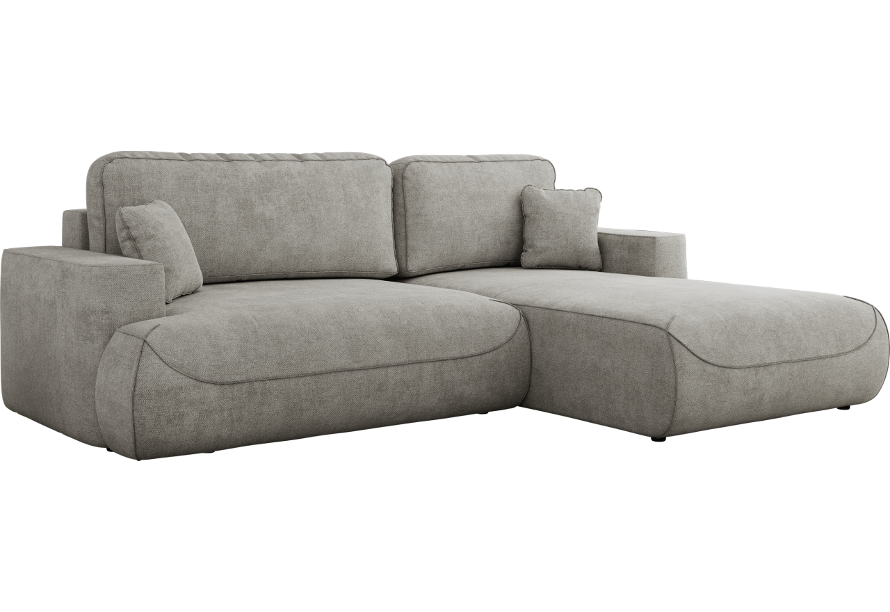 Narożnik - OVO L - strona prawa - jasnoszary, struktura