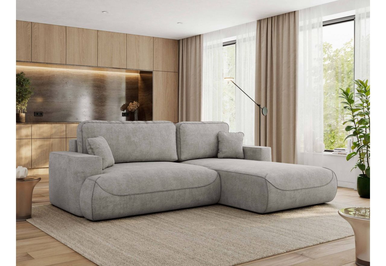 Narożnik - OVO L - strona prawa - jasnoszary, struktura