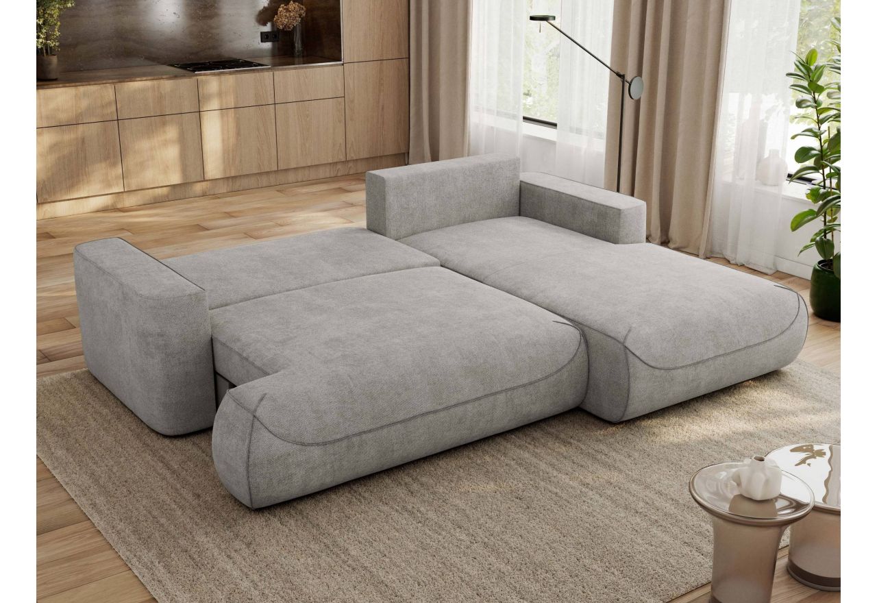 Narożnik - OVO L - strona prawa - jasnoszary, struktura