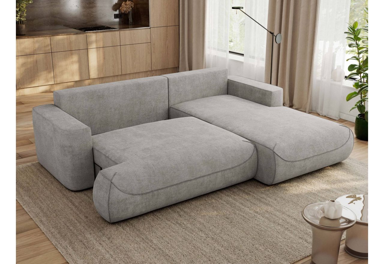 Narożnik - OVO L - strona prawa - jasnoszary, struktura