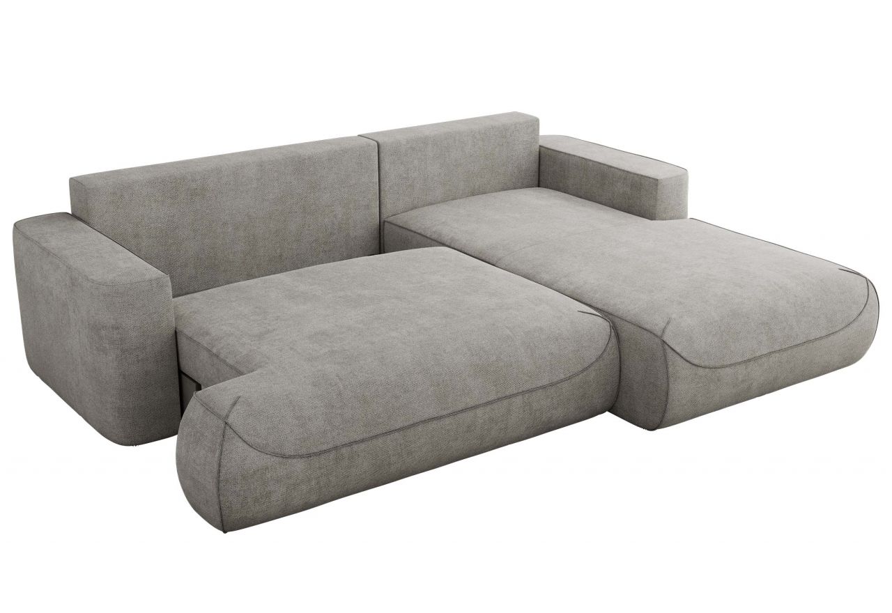 Narożnik - OVO L - strona prawa - jasnoszary, struktura