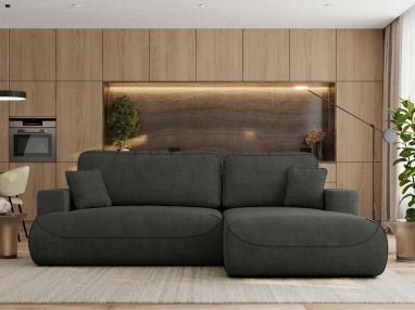 Narożnik - OVO L - strona prawa - ciemnoszary, struktura