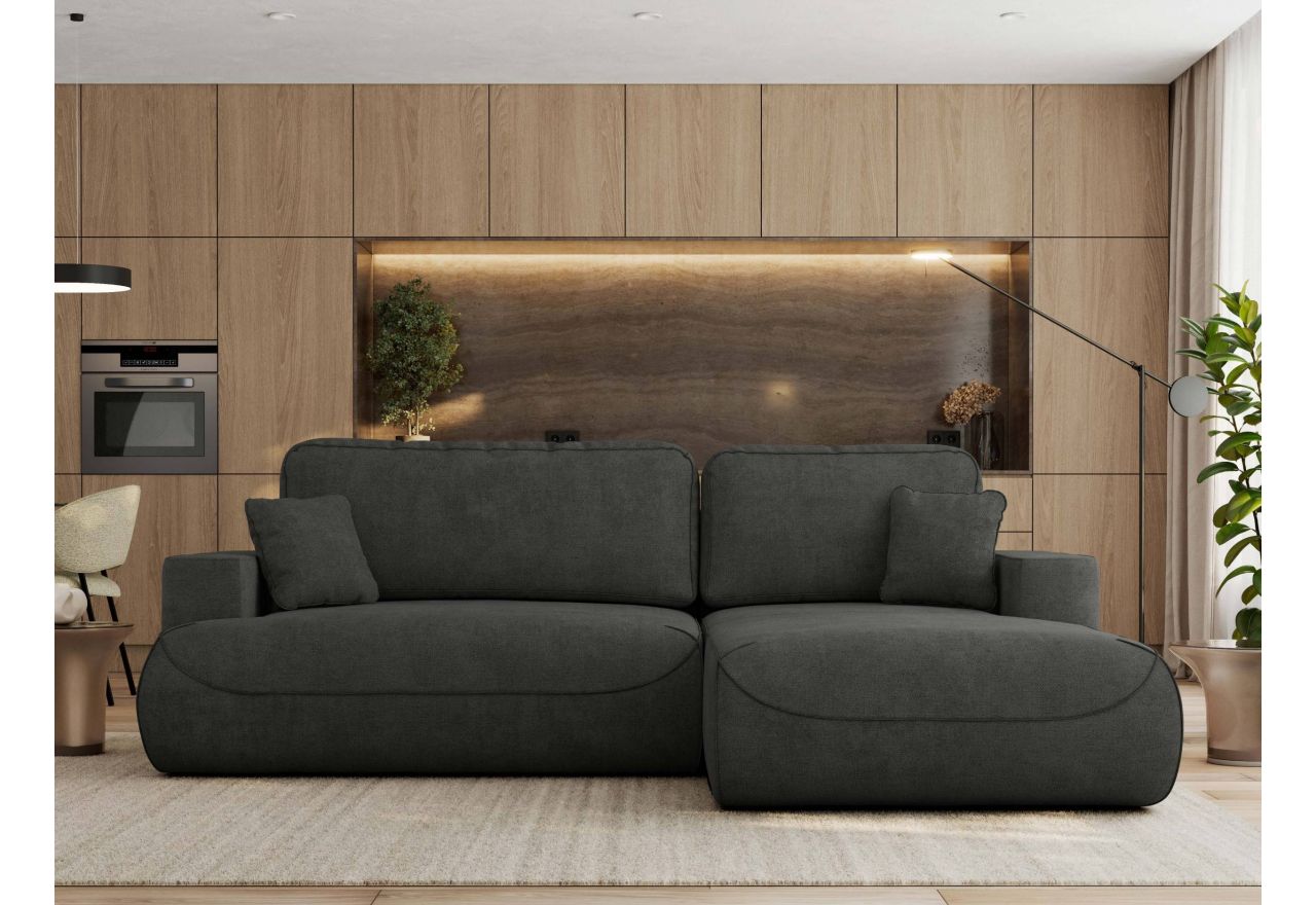 Narożnik - OVO L - strona prawa - ciemnoszary, struktura