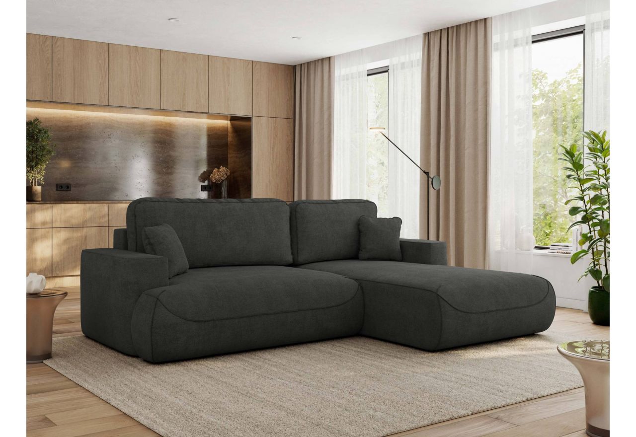 Narożnik - OVO L - strona prawa - ciemnoszary, struktura