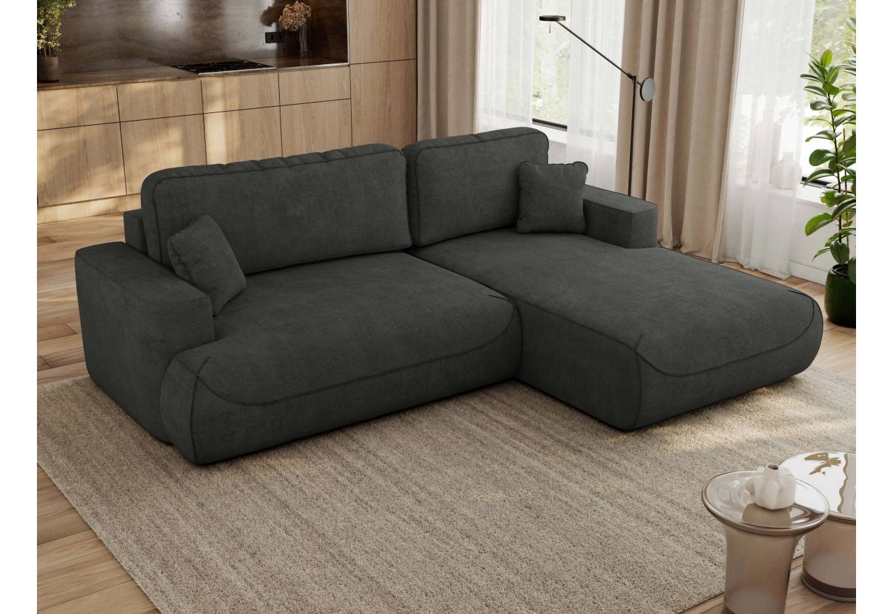 Narożnik - OVO L - strona prawa - ciemnoszary, struktura