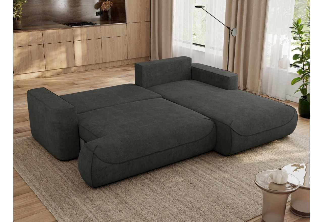 Narożnik - OVO L - strona prawa - ciemnoszary, struktura