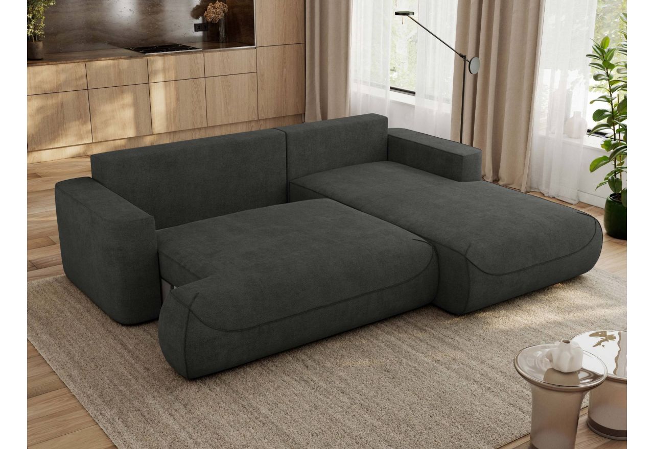 Narożnik - OVO L - strona prawa - ciemnoszary, struktura