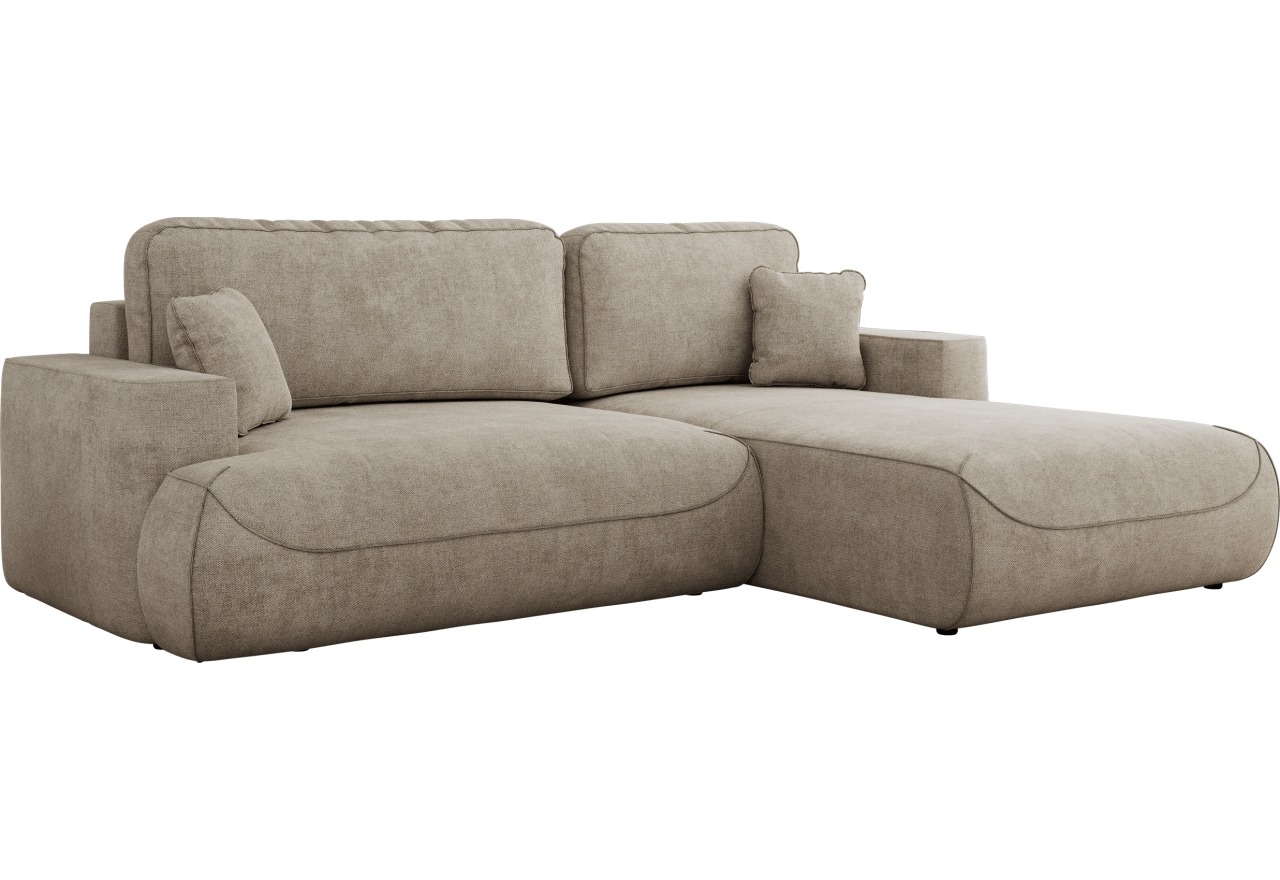 Narożnik - OVO L - strona prawa - beżowy, struktura