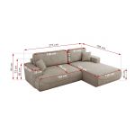 Narożnik - OVO L - strona prawa - beżowy, struktura