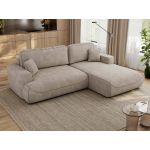 Narożnik - OVO L - strona prawa - beżowy, struktura