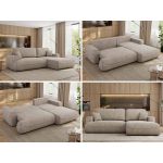 Narożnik - OVO L - strona prawa - beżowy, struktura