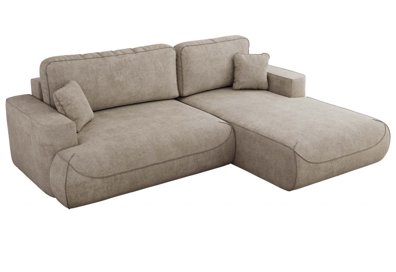 Narożnik - OVO L - strona prawa - beżowy, struktura