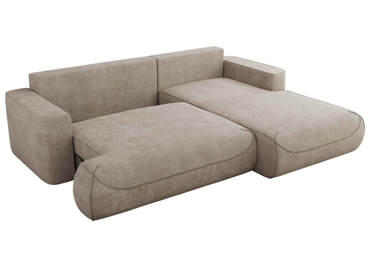 Narożnik - OVO L - strona prawa - beżowy, struktura