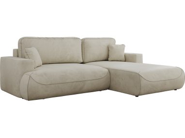 Narożnik - OVO L - strona prawa - beżowy, welwet