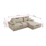 Narożnik - OVO L - strona prawa - beżowy, welwet