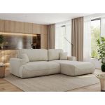 Narożnik - OVO L - strona prawa - beżowy, welwet