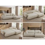 Narożnik - OVO L - strona prawa - beżowy, welwet