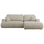 Narożnik - OVO L - strona prawa - beżowy, welwet