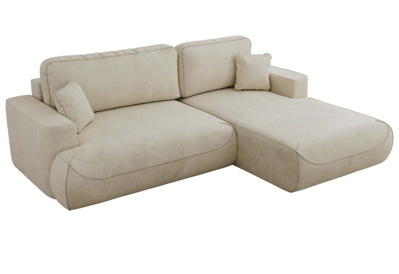 Narożnik - OVO L - strona prawa - beżowy, welwet