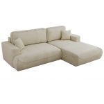 Narożnik - OVO L - strona prawa - beżowy, welwet