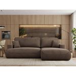 Narożnik - OVO L - strona prawa - brązowy, welwet