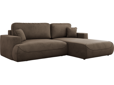 Narożnik - OVO L - strona prawa - brązowy, welwet