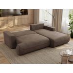 Narożnik - OVO L - strona prawa - brązowy, welwet