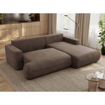 Narożnik - OVO L - strona prawa - brązowy, welwet