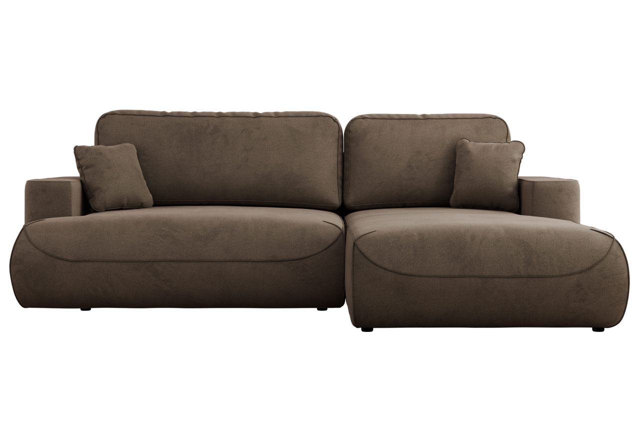 Narożnik - OVO L - strona prawa - brązowy, welwet