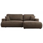 Narożnik - OVO L - strona prawa - brązowy, welwet