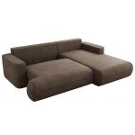 Narożnik - OVO L - strona prawa - brązowy, welwet