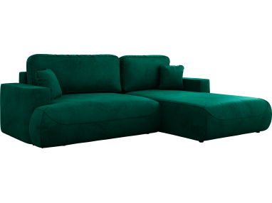 Narożnik - OVO L - strona prawa - ciemnozielony, welwet