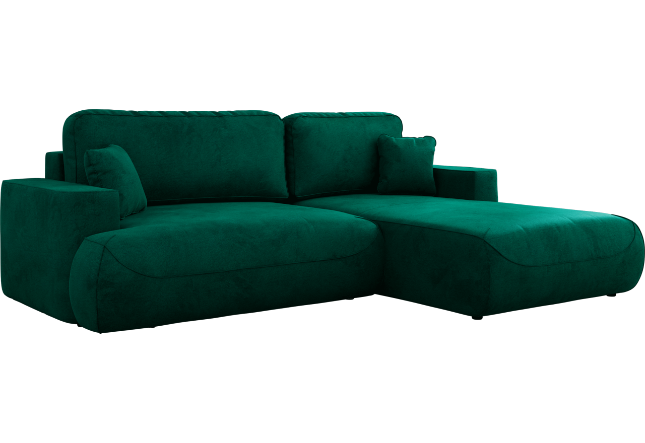 Narożnik - OVO L - strona prawa - ciemnozielony, welwet