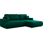 Narożnik - OVO L - strona prawa - ciemnozielony, welwet