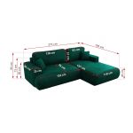 Narożnik - OVO L - strona prawa - ciemnozielony, welwet