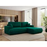 Narożnik - OVO L - strona prawa - ciemnozielony, welwet