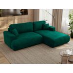 Narożnik - OVO L - strona prawa - ciemnozielony, welwet