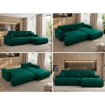 Narożnik - OVO L - strona prawa - ciemnozielony, welwet