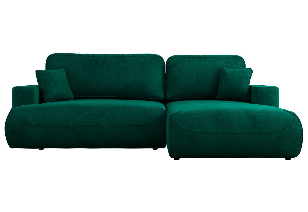 Narożnik - OVO L - strona prawa - ciemnozielony, welwet